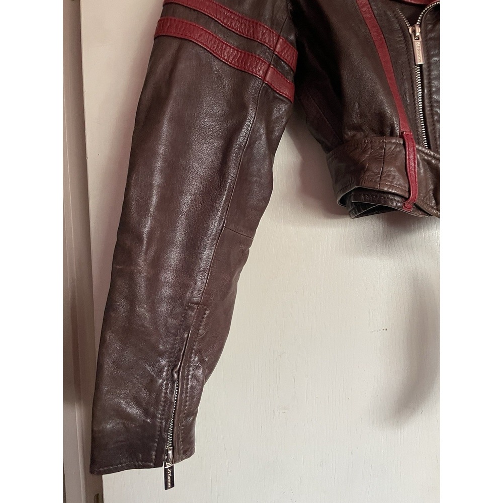 Jean Paul Gaultier Brown and Red Leather Jacket - Picture 2 of 8